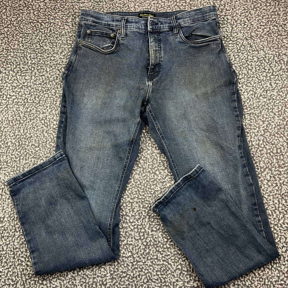 Urban Star Jeans Men 36x34 Relaxed Fit Blue Denim Faded Pockets